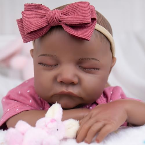 Milidool Reborn Baby Dolls Black Girl 18inch Realistic Baby Dolls Lifelike Soft Vinyl Black American Doll Nice Gift for Kids PreParents GrandParents Doll Collectors - Image 5