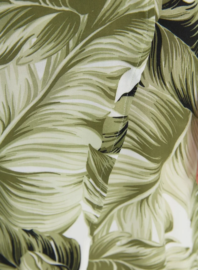 trendyol Strappy Printed Ruffle Detail Dress