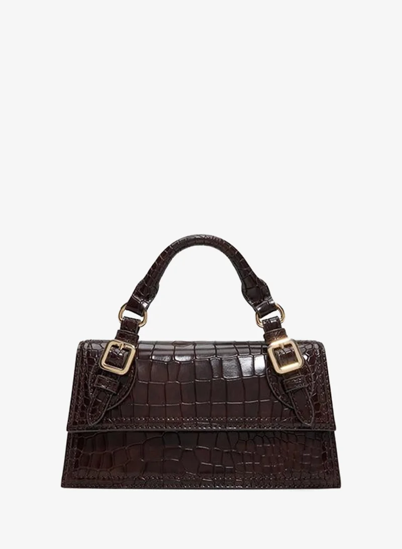 Fayye Ladies Brown Top Handle Bag