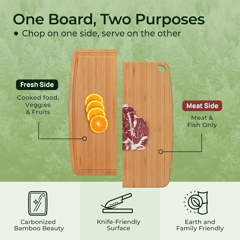 keechee Dishwasher Safe Bamboo Cutting Boards 15.4x11.7in Heat-Resistant Chopping & Charcuterie Board with Juice Groove, Durable Lightweight Kitchen Essentials for Meat, Vegetables, Easy Clean - Image 4