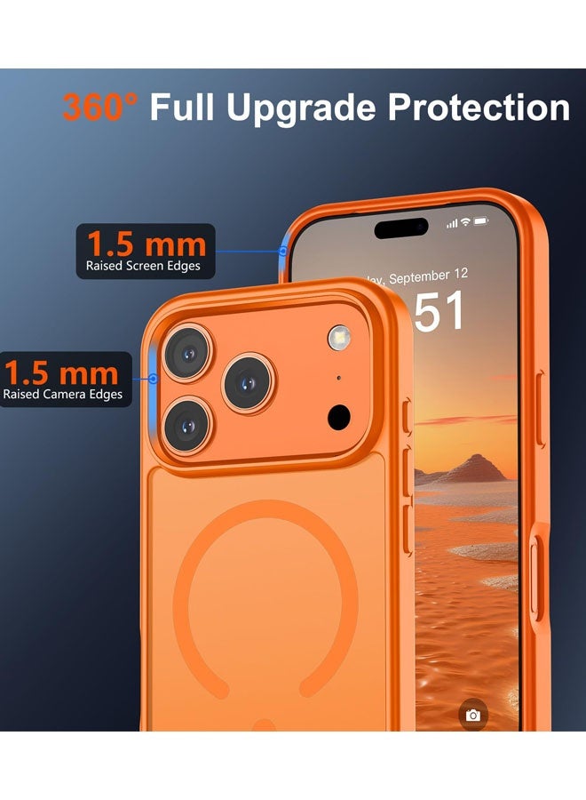 حافظة مغناطيسية لهاتف iPhone 17 Pro (متوافقة مع MagSafe) (حماية من السقوط من الدرجة العسكرية) شفافة غير لامعة مقاومة للصدمات مع غطاء هاتف مضاد لبصمات الأصابع - Image 4