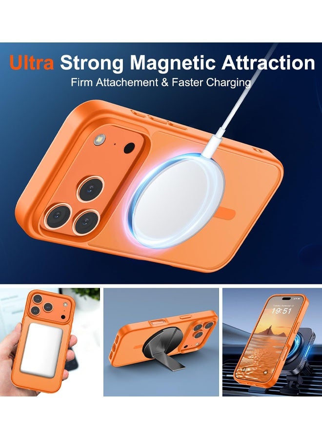 حافظة مغناطيسية لهاتف iPhone 17 Pro (متوافقة مع MagSafe) (حماية من السقوط من الدرجة العسكرية) شفافة غير لامعة مقاومة للصدمات مع غطاء هاتف مضاد لبصمات الأصابع - Image 5