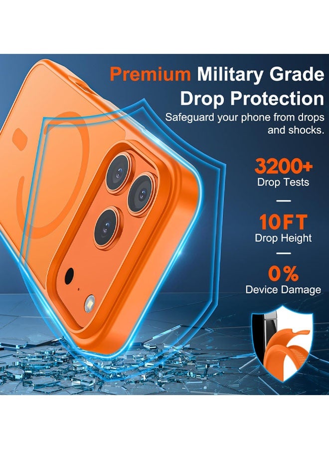 حافظة مغناطيسية لهاتف iPhone 17 Pro (متوافقة مع MagSafe) (حماية من السقوط من الدرجة العسكرية) شفافة غير لامعة مقاومة للصدمات مع غطاء هاتف مضاد لبصمات الأصابع - Image 3