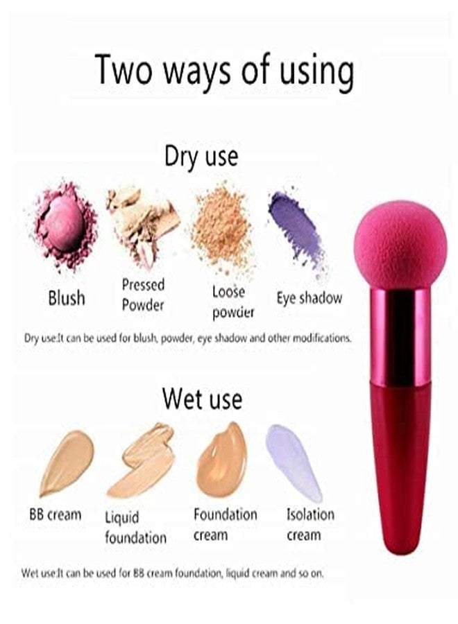 SUNISA 2Pcs Makeup Sponge Mushroom Facial Foundation Sponges Makeup Blending Sponge Powder Puff Makeup Tools with Handle Case for Liquid Foundation Creams and Powders (Multicolor) - Image 3
