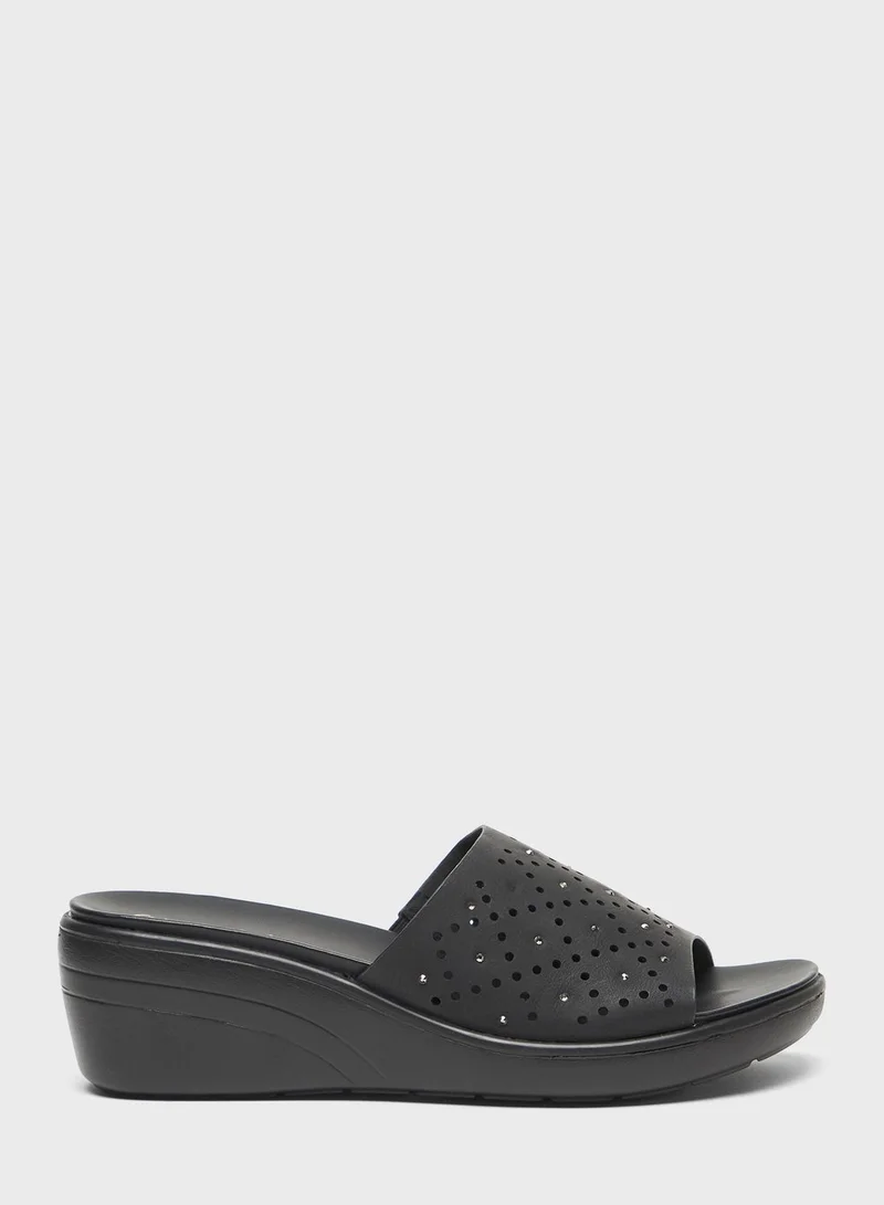 لو كونفورت Single Strap Wedge Mid Heel Sandals