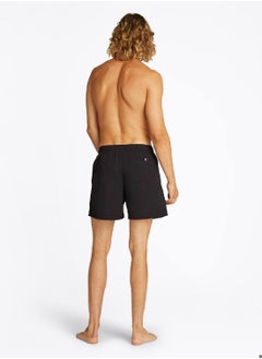 TOMMY HILFIGER Men's Hilfiger Flag Mid Length Swim Shorts - Nylon, Black  - Image 4