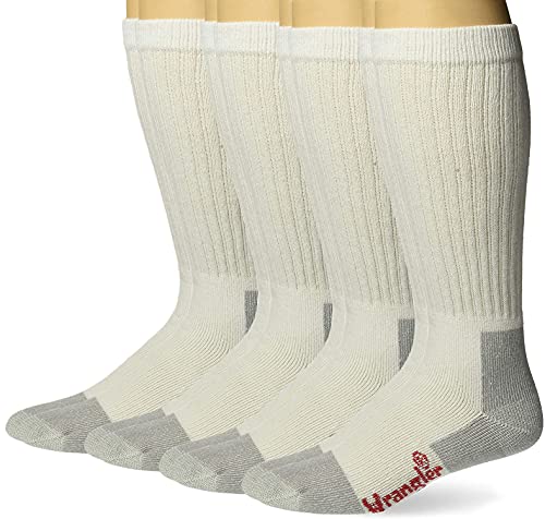 Wrangler Men's Riggs Workwear Over the Calf Work Boot Socks 4 Pair Pack Sockshosiery, White, Large - Image 5