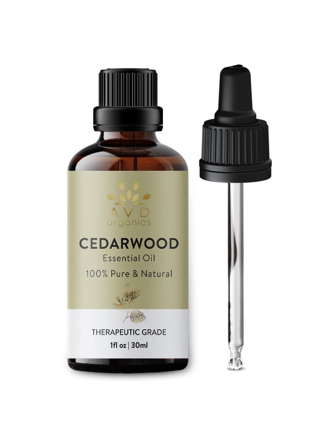 AVD Organics Cedarwood Essential Oil 30 ml  For Skin and Focus Woody and Earthy Aroma For Clarity Diffuser Fragrance Oil Soaps Candles  1 fl. Oz  - Image 1