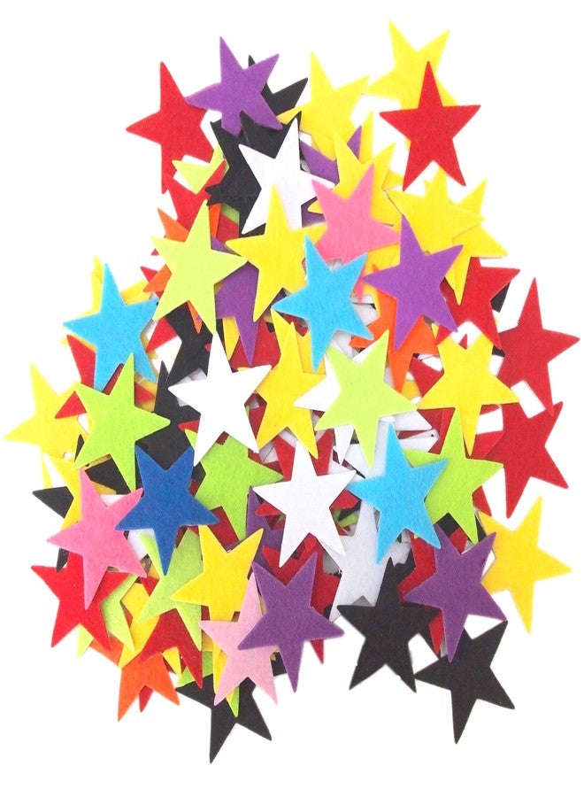 Playfully Ever After 1.5 Inch Mixed Color Assortment 85pc Felt Star Stickers - Image 1
