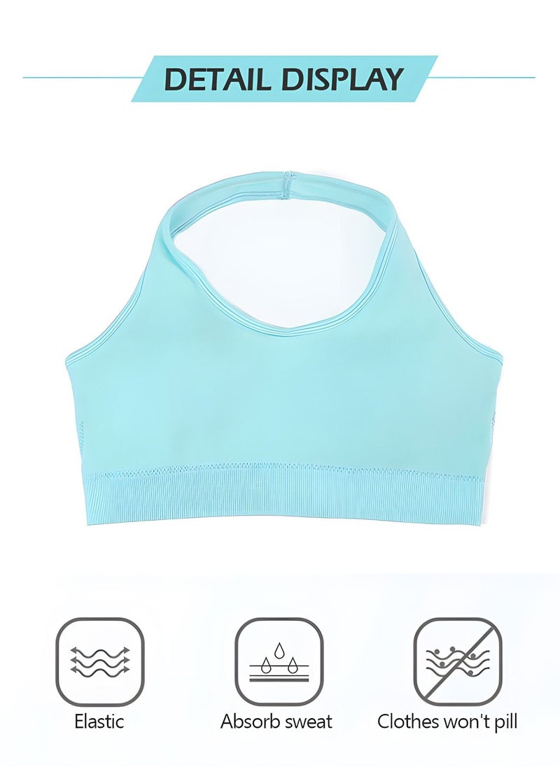 GROIC Workout Sets for Women 2 Piece Seamless Ribbed Crop Tank High Waist Shorts Yoga Outfits(L)  - Image 3