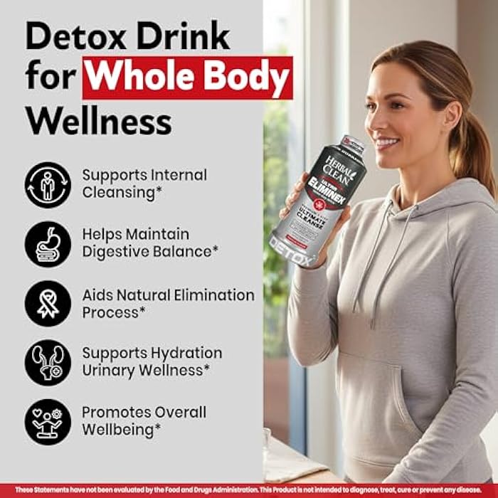 Herbal Clean Same Day Ultra Eliminex Detox Cleanse Drink* (32 fl oz) - Tropical Fruit Flavor Full Body Cleanse Detox Drink with Milk Thistle Seed* for high Toxin*, Vitamin B12 for Men & Women - Image 5