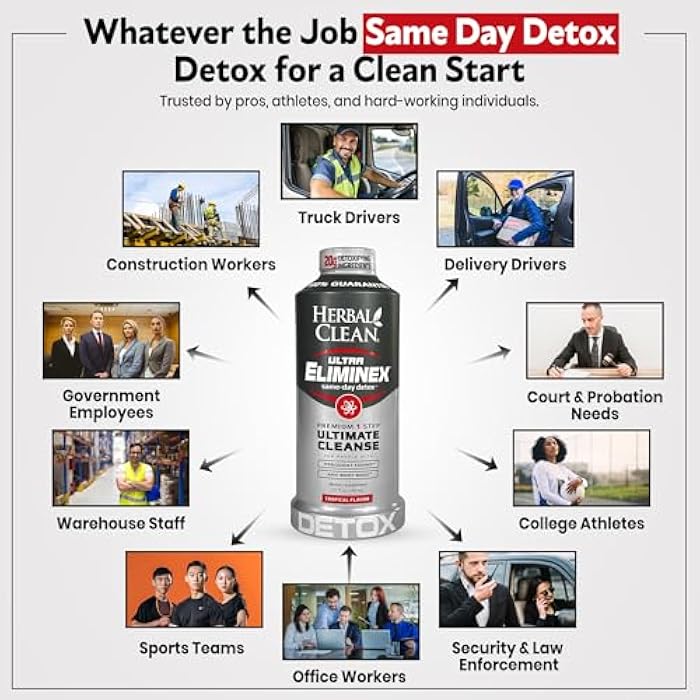 Herbal Clean Same Day Ultra Eliminex Detox Cleanse Drink* (32 fl oz) - Tropical Fruit Flavor Full Body Cleanse Detox Drink with Milk Thistle Seed* for high Toxin*, Vitamin B12 for Men & Women - Image 2