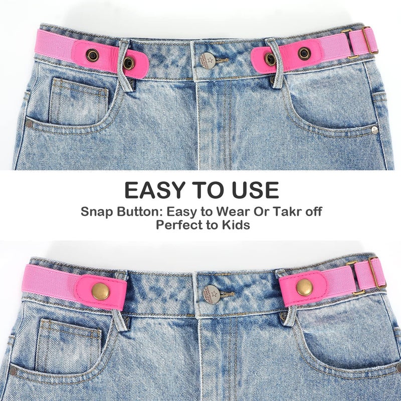 WHIPPY Buckle Free Elastic Kids Toddler Belt, No Buckle Stretch Adjustable Belts for Girls Boys Back to School Supplies - Image 3