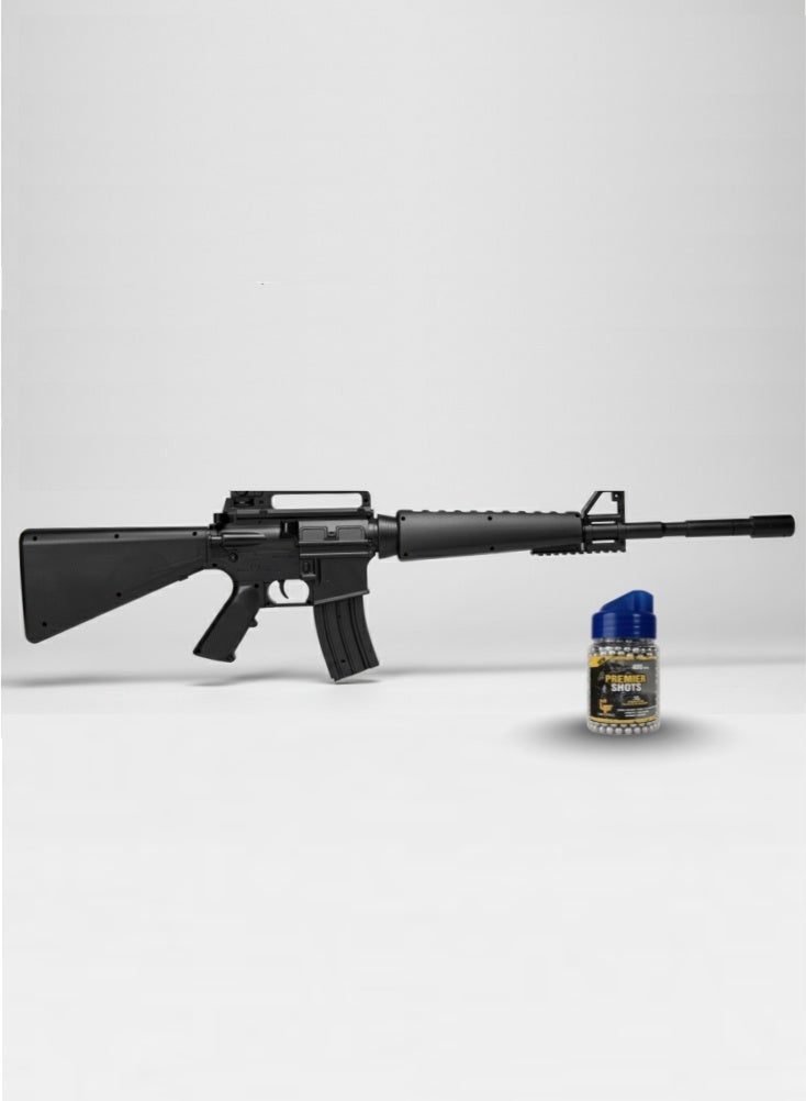 Premium Black Dual Mode BB Toy M4 Rifle with Removable Shoulder Stock, Semi Auto Shooting Action, Includes Magazine and 400 Steel Like BB Ammo Bottle for Target Practice Play - Image 3