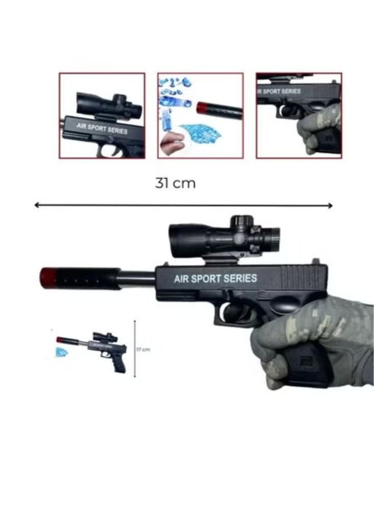 Premium Toy Gun with Soft Bullet, Shell Ejection Scope Soft Bullet Toy Pistol, Pistol Toy Foam Shock Wave Soft Bullet Game Gun with Soft Gels, Silencer, Educational Toy Model for Children - Image 2