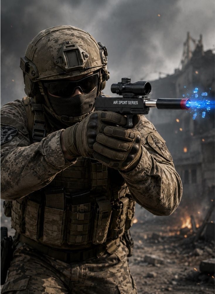 Premium Toy Gun with Soft Bullet, Shell Ejection Scope Soft Bullet Toy Pistol, Pistol Toy Foam Shock Wave Soft Bullet Game Gun with Soft Gels, Silencer, Educational Toy Model for Children - Image 3