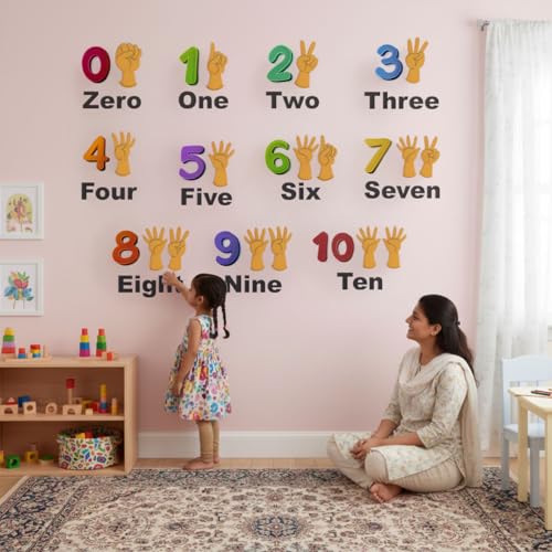 StickMe 'Numbers from 0 to 10 - Kids - Learning - Education - Nursery School - Kinder Garden - Baby Wall Sticker' -SM648 (Multi Colour, Vinyl - 100cm X 80 cm)-Self-Adhesive - Image 2