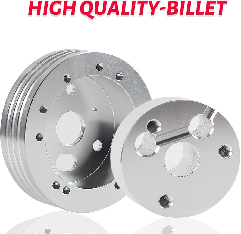 YIUIY 5 & 6 Hole Billet Steering Wheel Hub Adapter for 1969-1994 GM Chevrolet Models - Silver - Image 5