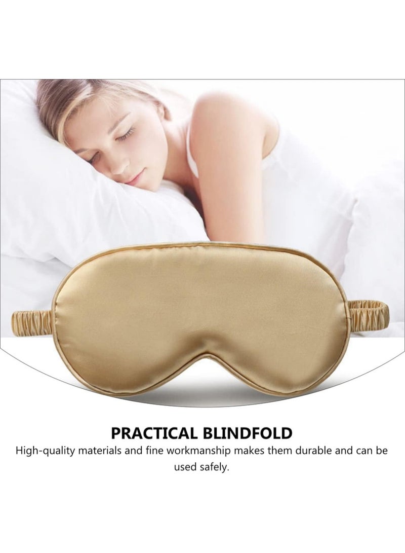 Sleeping Eye Mask, Silk Satin Sleeping Eye Mask, Soft Sleep Eye Night Blindfold for Women and Men, Eyeshade Cover with Satin Hair Scrunchies, Wedding Bridesmaid Gift, Gold - Image 5