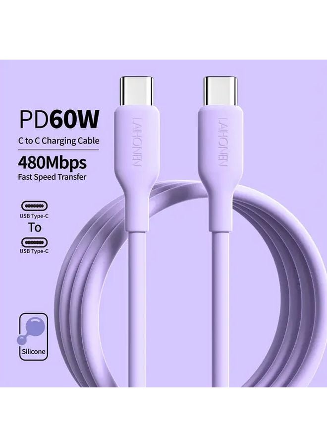 3pcs Pink 60W PD Fast Charging USB C Cable 10ft for iPhone 16 15 Samsung S25 MacBook - Image 3