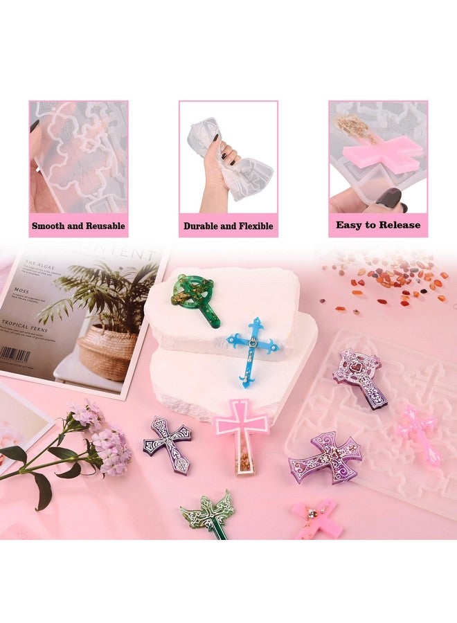 Sakolla Cross Resin Molds,12 Cavity Epoxy Resin Cross Molds Silicone Molds For Keychain Diy Craft Necklace Jewelry Pendant Making Halloween Gifts - Image 5