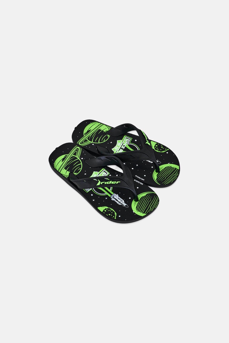 RIDER Kids Boy Slip On Slippers, Black - Image 3