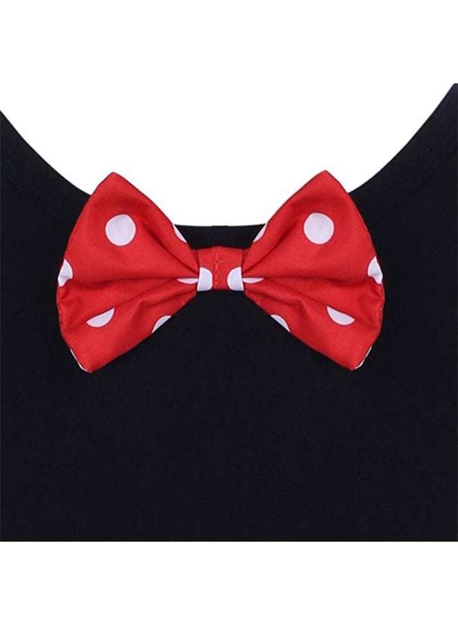 Dressy Baby Girl Polka Dots Fancy Dress Up Costume Birthday Party Tulle Dresses with Headband - Image 3