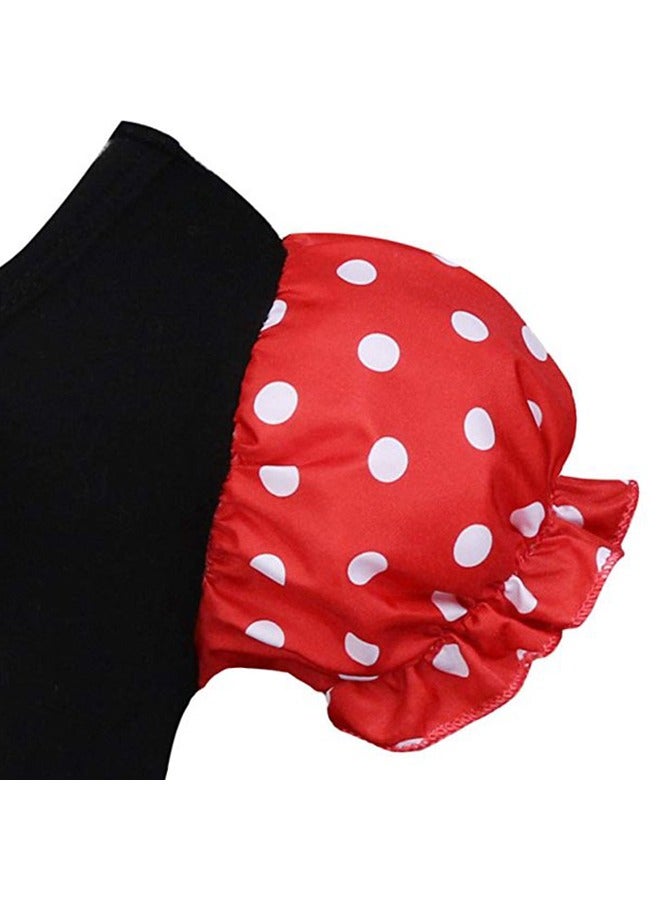 Dressy Baby Girl Polka Dots Fancy Dress Up Costume Birthday Party Tulle Dresses with Headband - Image 5