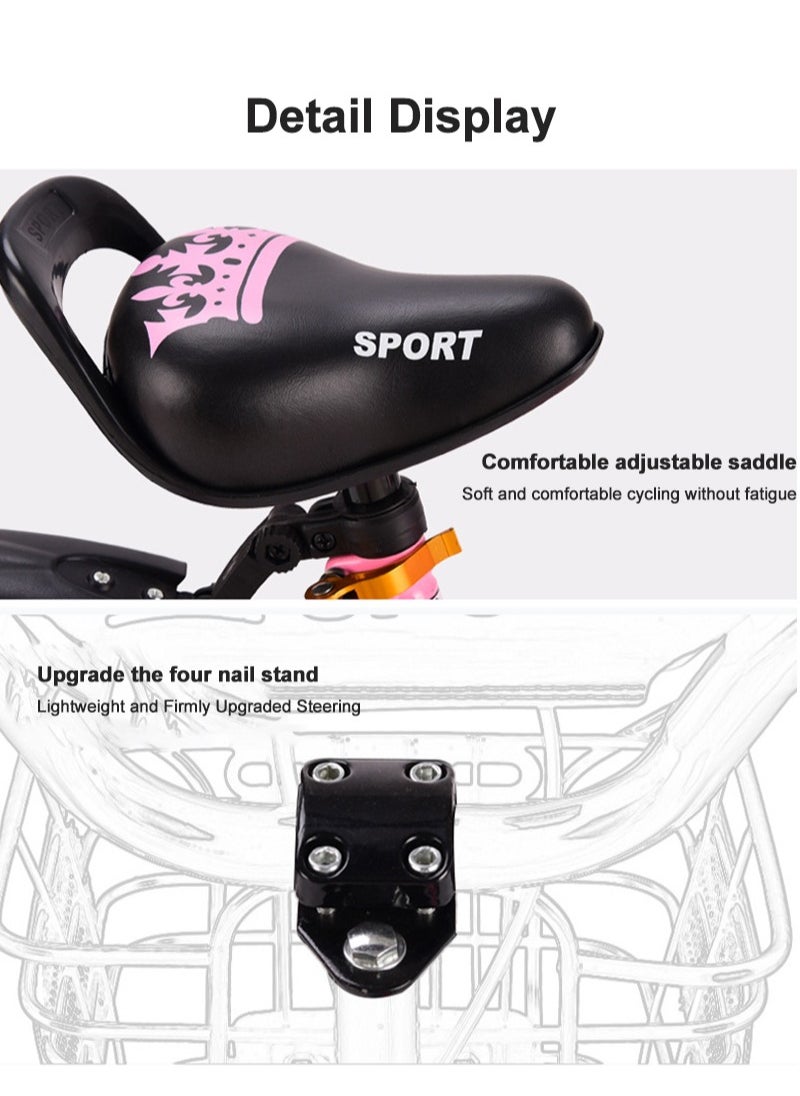 Zhiltong - 14 Inch Foldable Kids Bike, Children's Bicycle for 3-5 Years Old Girls And Boys, with Training Wheels Carbon Steel Frame Responsive Brakes Safe and Stable Shock-absorbing and Wear-resistant Tires - Image 1