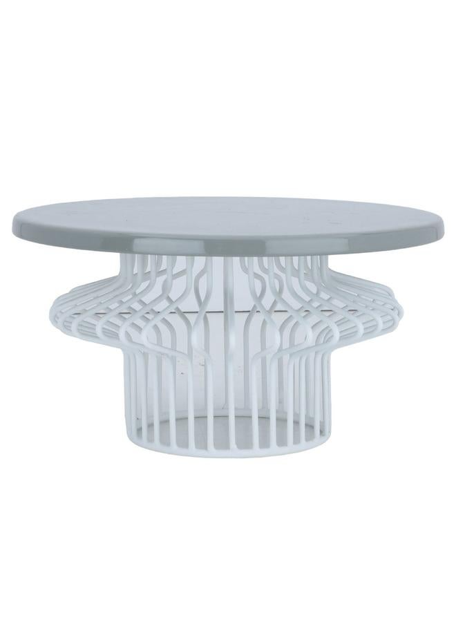 السيف  حامل تقديم من الفولاذ مقاس 11 × 20 × 20 سم، رمادي فاتح - Image 1