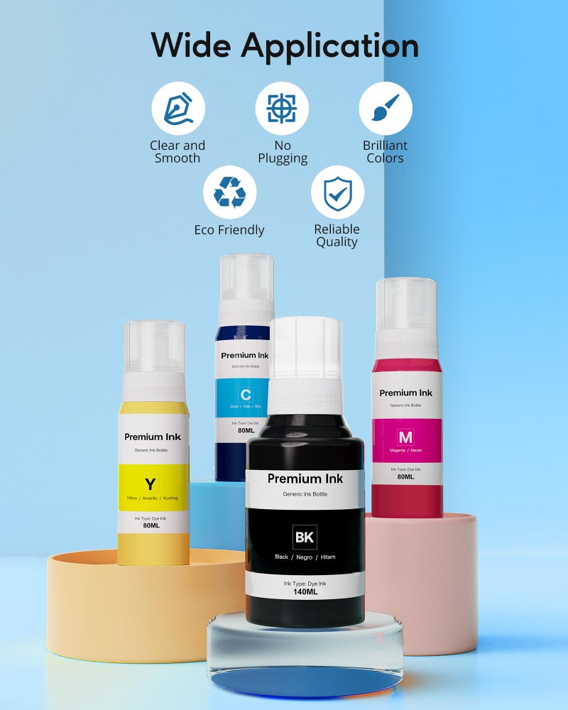 CEEBOO Compatible Ink Bottle Replacement for Epson 502 (Not Sublimation Ink), Use for ET-2850 ET-3830 ET-3850 ET-2760 ET-3760 ET-15000 printer, 2 Black,Cyan,Magenta,Yellow, High Capacity 5 Bottles - Image 4