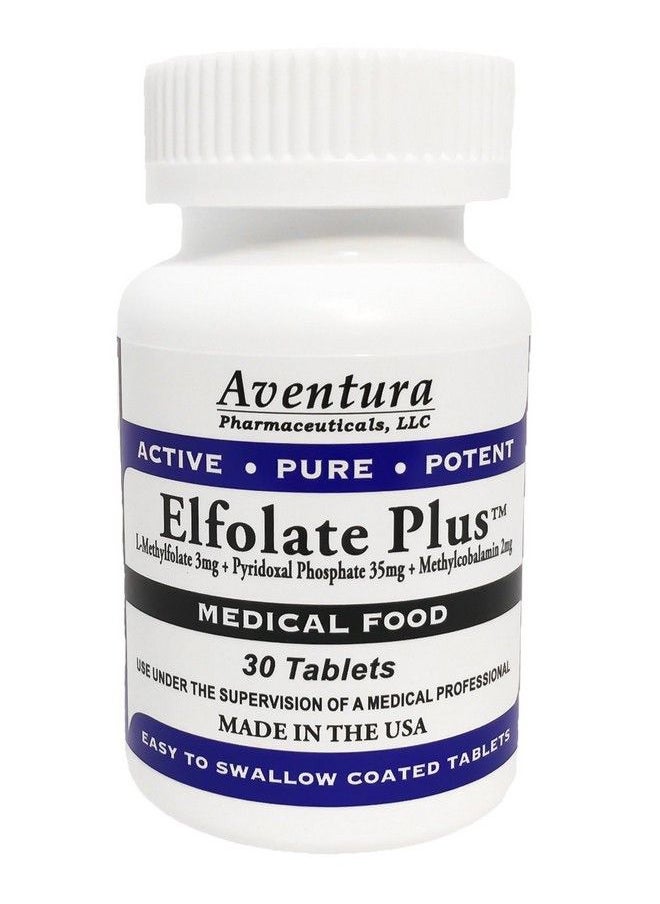 ELFOLATE - Plus® 3Mg Lmethylfolate Methyl Folate Methylfolate Medical Food Supplement Doctor Recommended Professional Strength Active Pure Potent 30 Tablets - Image 1