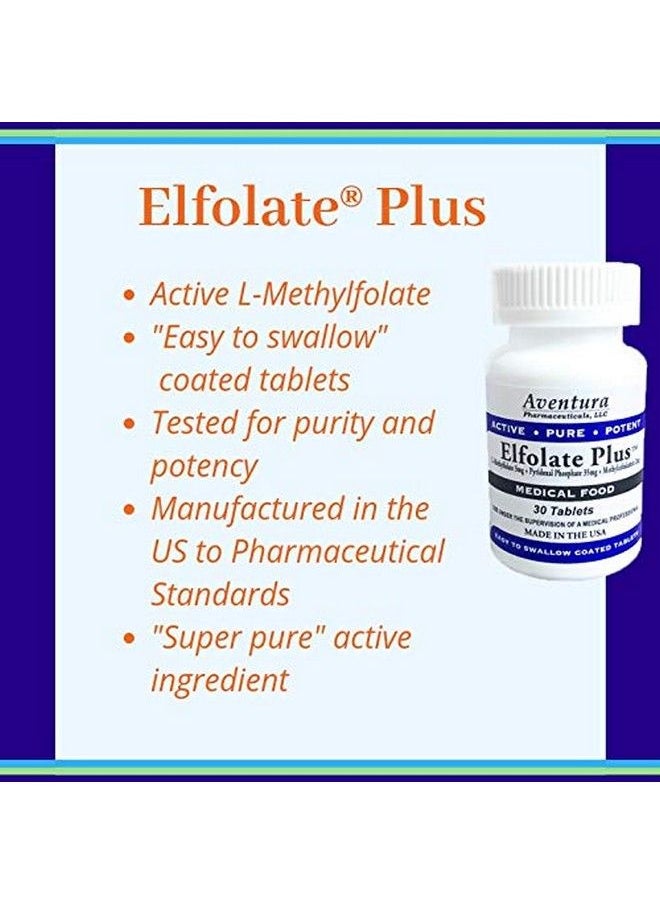ELFOLATE - Plus® 3Mg Lmethylfolate Methyl Folate Methylfolate Medical Food Supplement Doctor Recommended Professional Strength Active Pure Potent 30 Tablets - Image 1