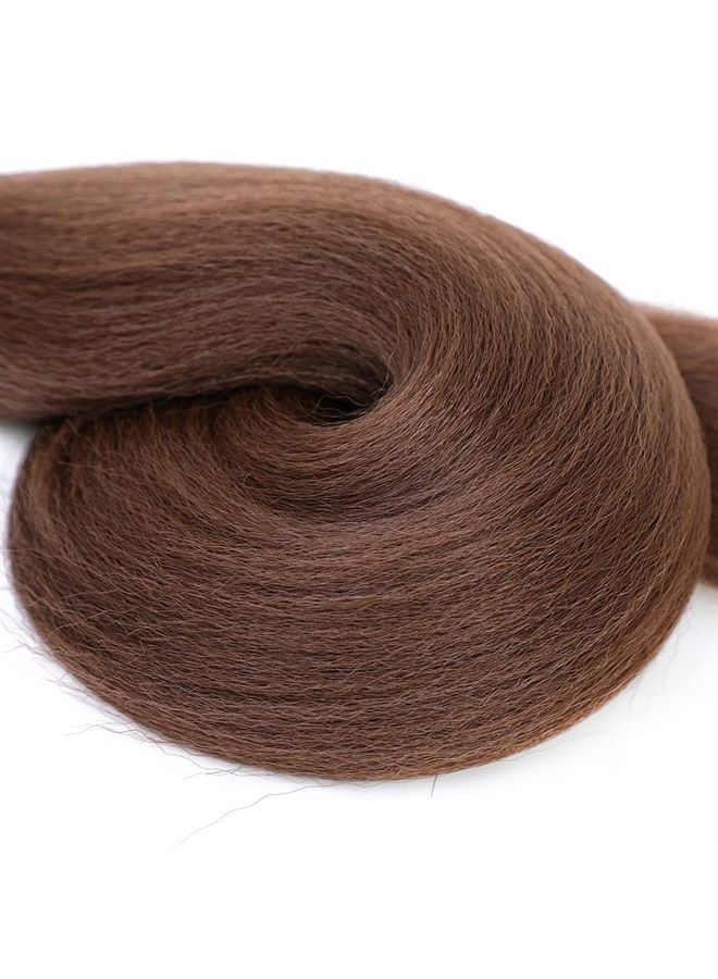 Aliabsion Pre-stretched Braiding Hair Brown 26 inch - 8 Packs Pre Stretched Brown Braiding Hair for Twists Crochet Braids Synthetic Crochet Hair Extensions for Braiding - Image 5