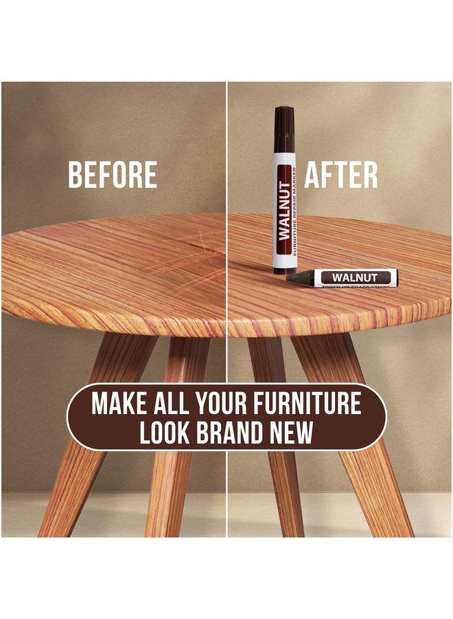 HOMESTAR 17-Piece Furniture Repair Kit, Wood Markers and Wax Sticks with Sharpener Kit for Stains, Scratches, Floors, Tables, Carpenters, Bedposts, Touch Ups Cover - Image 4