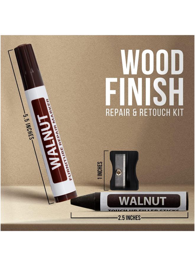 HOMESTAR 17-Piece Furniture Repair Kit, Wood Markers and Wax Sticks with Sharpener Kit for Stains, Scratches, Floors, Tables, Carpenters, Bedposts, Touch Ups Cover - Image 3
