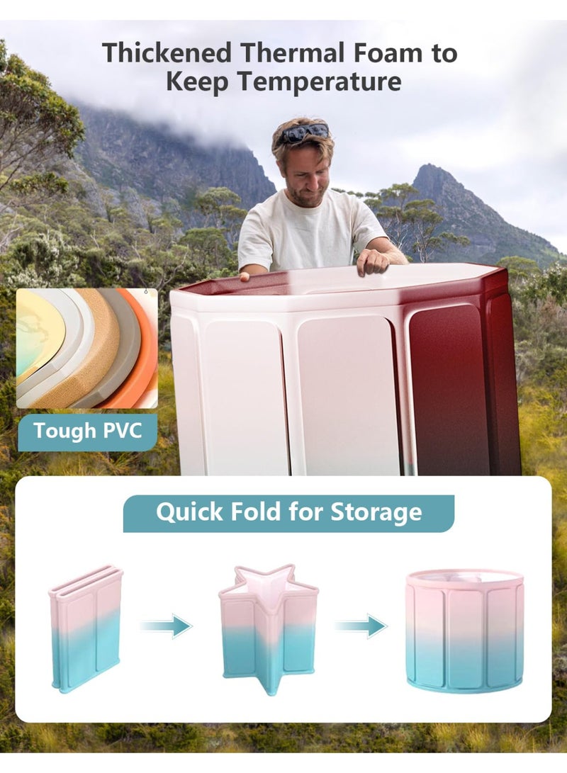 ZERIFAM Portable Bathtub for Adults,  Collapsible Freestanding Bathtub for Shower, Hot Ice Bath Tubs with Thickened Thermal Foam to Keep Temperature, PVC Outdoor Soaking Tub for Camping, Home & Spa - Image 4