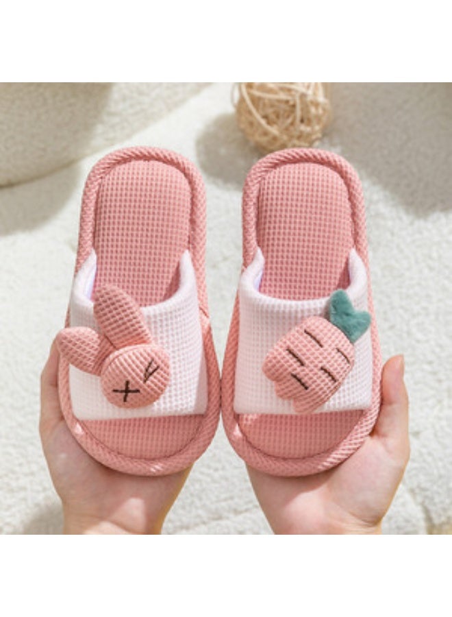 صنادل أطفال من الكتان - أحذية منزلية قابلة للتنفس ومضادة滑滑四季