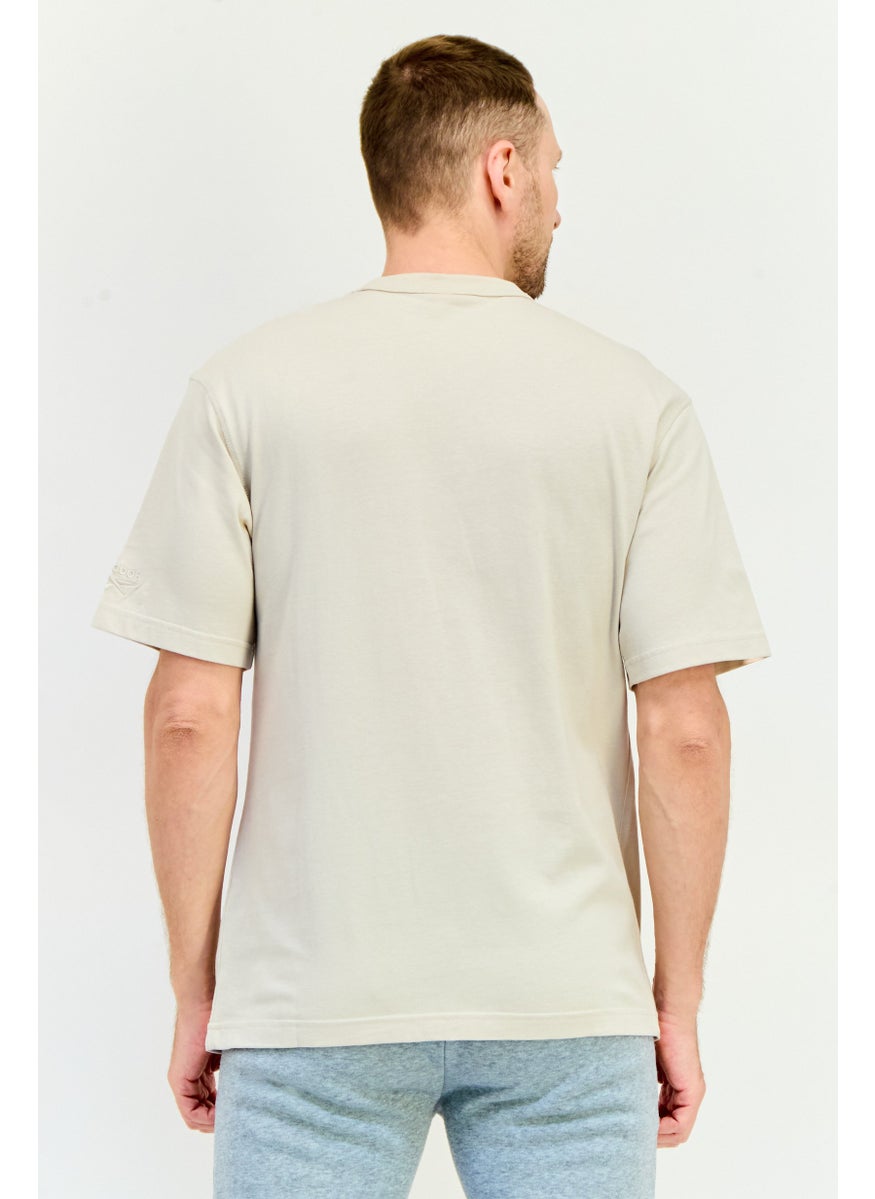 Reebok Men Sportswear Fit Short Sleeve Outdoor T-Shirt, Beige  - Image 3