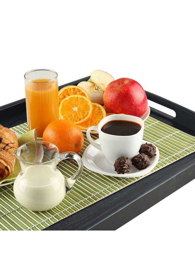 DILLMAN Serving Tray Large Black Wood Rectangle Food Tray Butler Tray Breakfast Tray with Handles (Large) - Image 5
