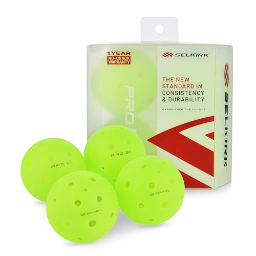 Selkirk Sport Pro S1 Ball | Crack-Resistant | 38 Hole Outdoor Pickleball Balls | USAPA Approved Pickle Ball for Tournament Play | Advanced Aerodynamics | 4 Pack Pickleballs - Image 1