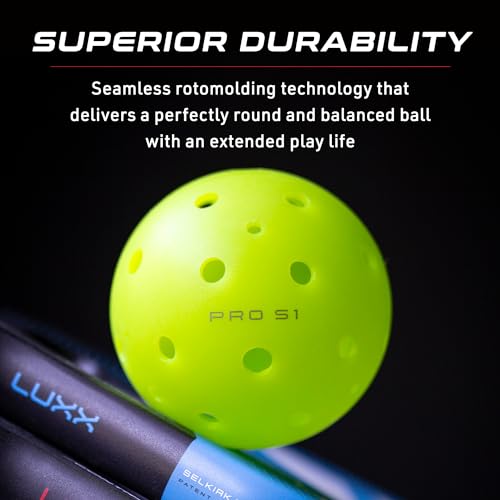 Selkirk Sport Pro S1 Ball | Crack-Resistant | 38 Hole Outdoor Pickleball Balls | USAPA Approved Pickle Ball for Tournament Play | Advanced Aerodynamics | 4 Pack Pickleballs - Image 3