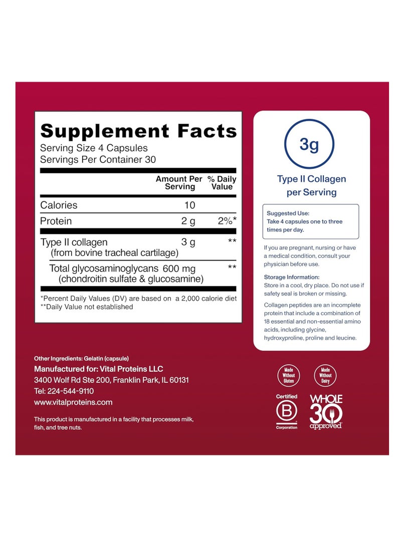 Vital Proteins - Cartilage Collagen Pills Type II Collagen & Chondroitin Sulfate Supplement for Recovery & Healthy Hair,skin,nails and Joints 120 Capsules - Image 1