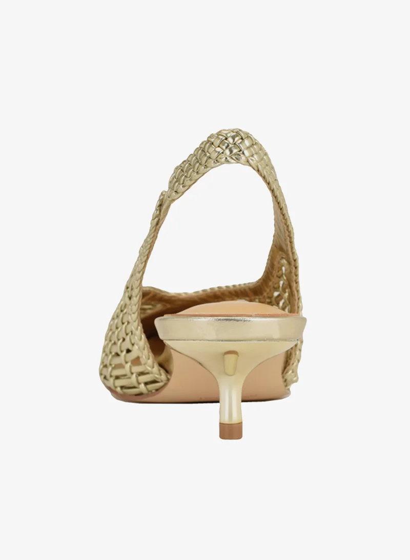 NINE WEST Pointed Toe Sling Back Mid Heel Sandals