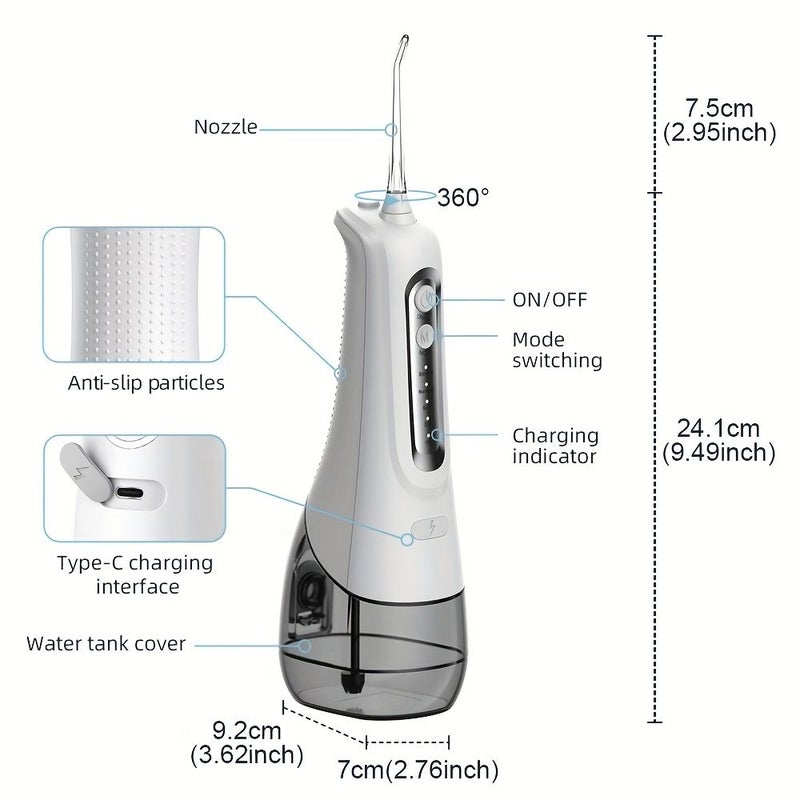 Black Rechargeable Wireless Water Flosser Portable Electric Oral Cleaner - Image 2