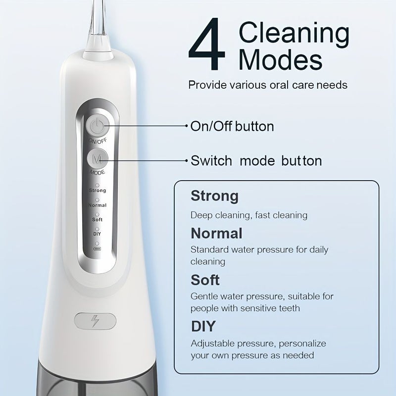 Black Rechargeable Wireless Water Flosser Portable Electric Oral Cleaner - Image 5