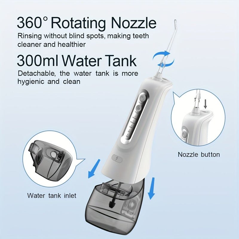 Black Rechargeable Wireless Water Flosser Portable Electric Oral Cleaner - Image 4