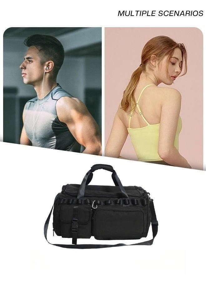 MIXDE Large-Capacity Travel Bag Men's Short-Distance Luggage Backpack College Students Boarding Backpack Dry and Wet Separation Fitness Bag - Image 4