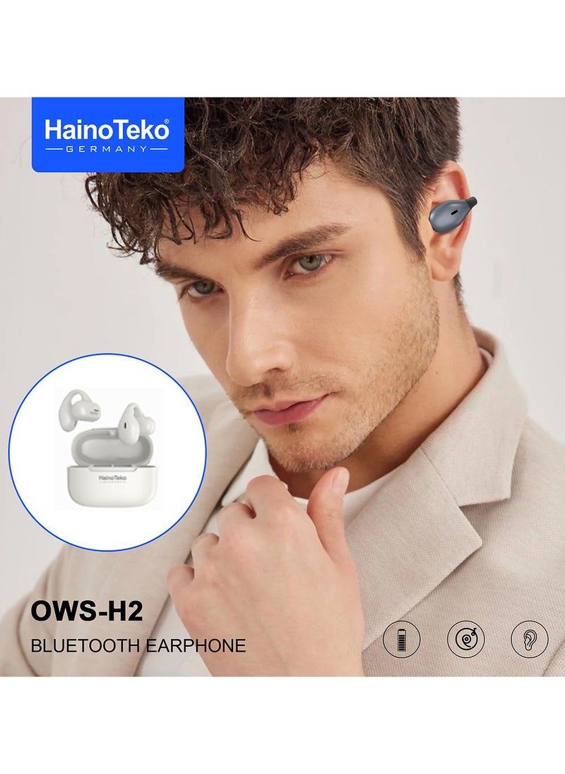 Haino Teko Haino Teko Germany OWS H2 True Wireless Earphone With Super Clear Mic and High Bass Sound Quality White  - Image 2