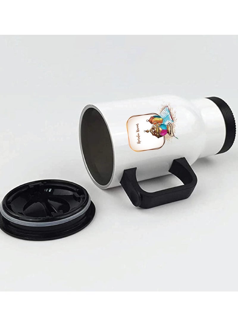 PRINTSHOP4ME - Ramadan Stainless Steel Travel Mug - Gift for Ramadan - Friends - Colleagues - Ramadan Coffee Mug for Hot or Cold Beverages - Image 1